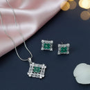 Exotica Collection Lightweight Sparkling Crystal Stone Chain Pendant Set