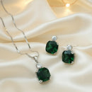 Exotica Collection Lightweight Sparkling Crystal Stone Chain Pendant Set