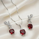 Exotica Collection Lightweight Sparkling Crystal Stone Chain Pendant Set