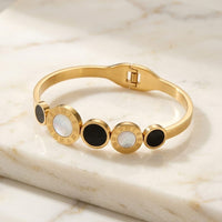 Exotica Collection Stainless Steel  Mother of Pearl Openable Bracelet