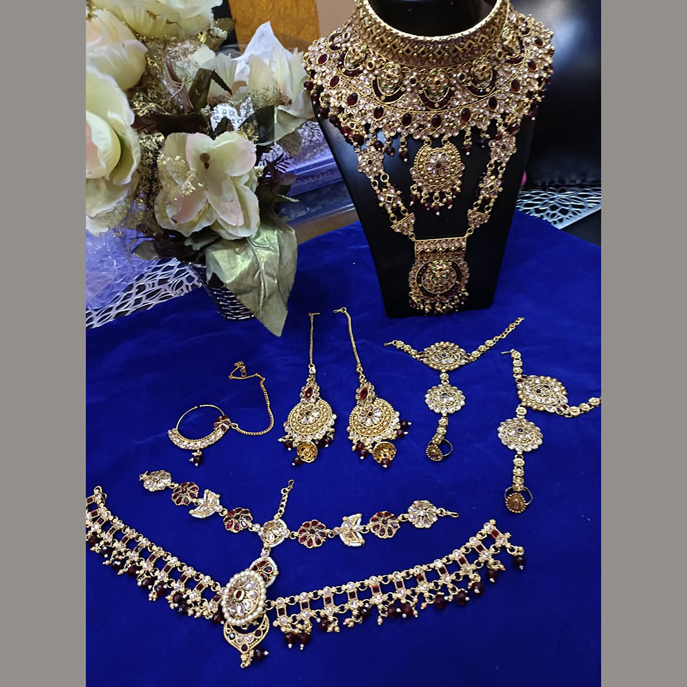 Exotica Collection Fancy Kundan Stone And Pearl Bridal Set