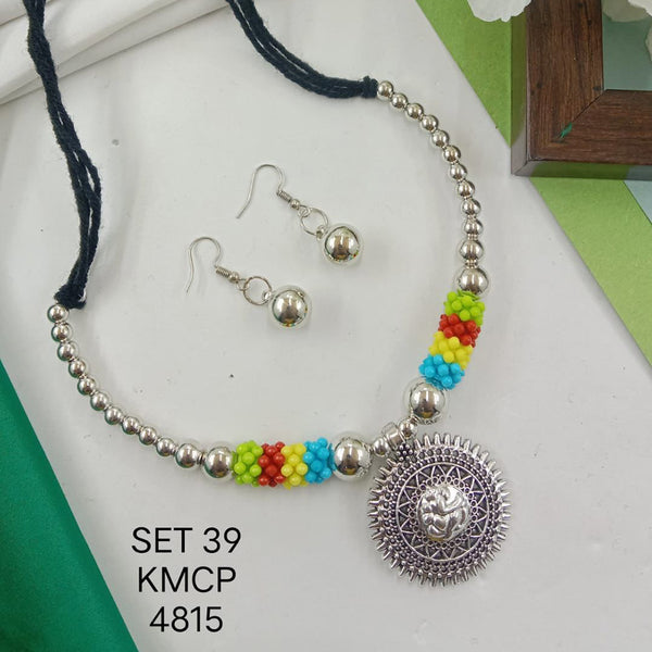 S. P Jewellery Oxidised Plated Necklace Set