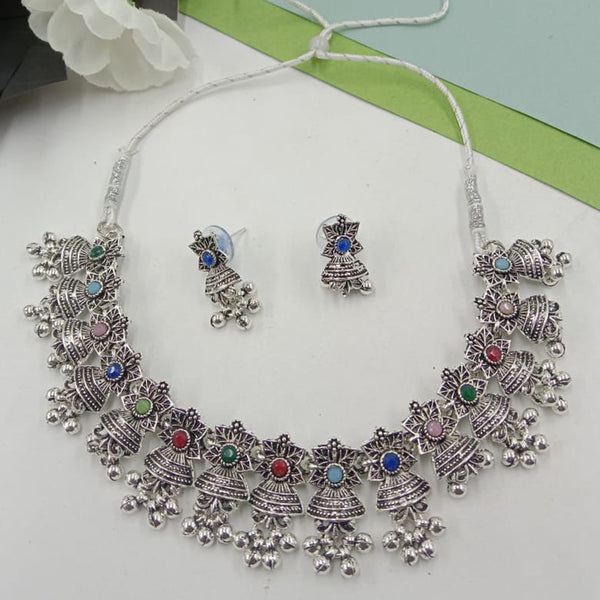 S. P Jewellery Oxidised Plated Necklace Set