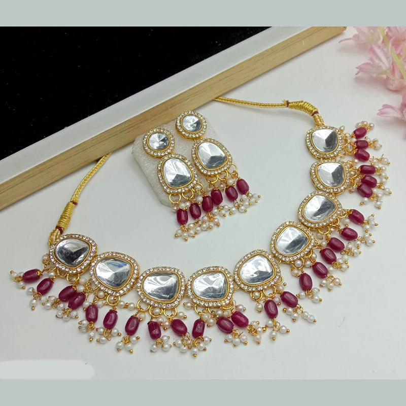 SP Jewellery Gold Plated Crystal Stone Necklace Set