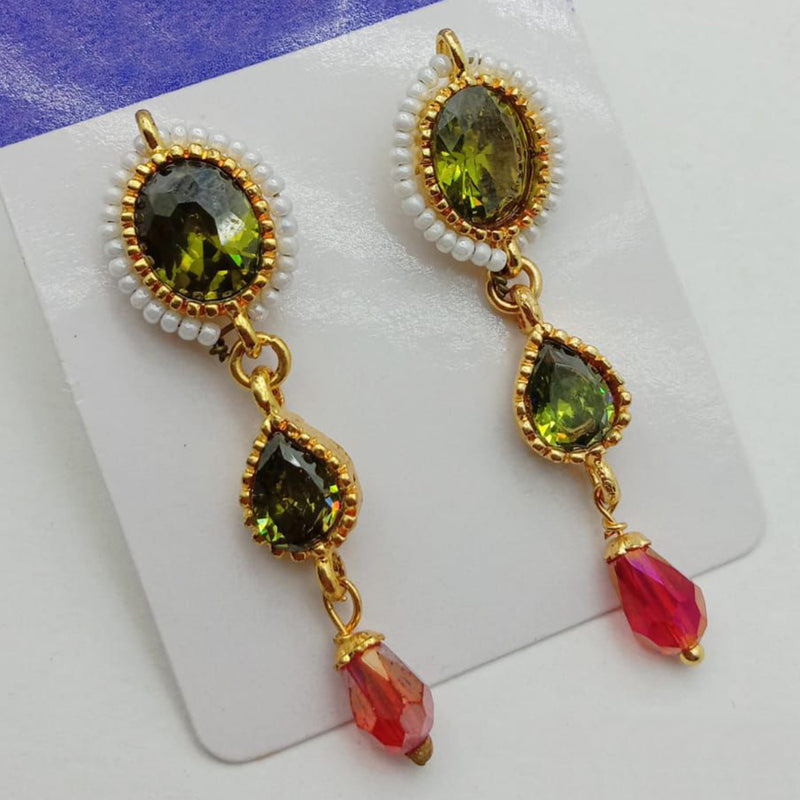 SP Jewellery Gold Plated Crystal Stone Dangler Earrings