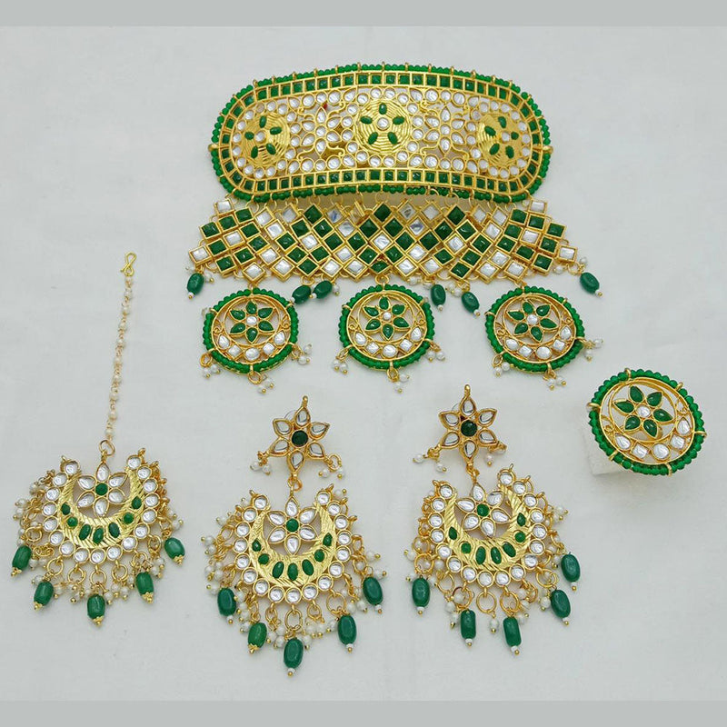 SP Jewellery Gold Plated Kundan Stone Necklace Set