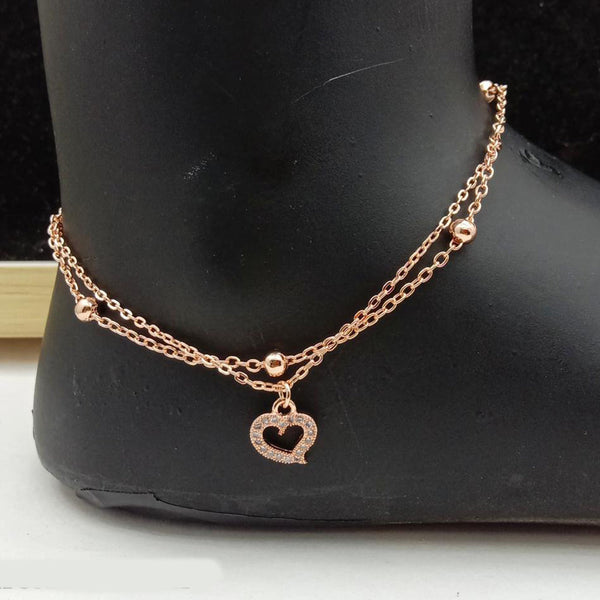 SP Jewellery Rose Gold Plated Austrian Stone Payal / Anklet