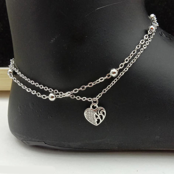 SP Jewellery Silver Plated Austrian Stone Payal / Anklet