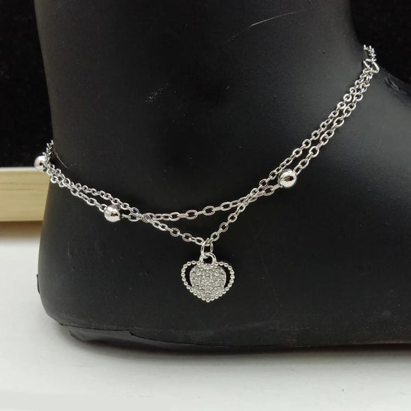 SP Jewellery Silver Plated Austrian Stone Payal / Anklet