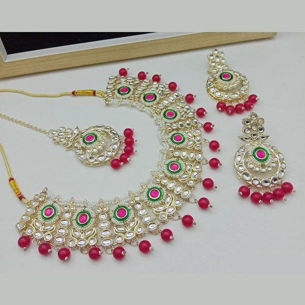 SP Jewellery Gold Plated Kundan Stone Necklace Set