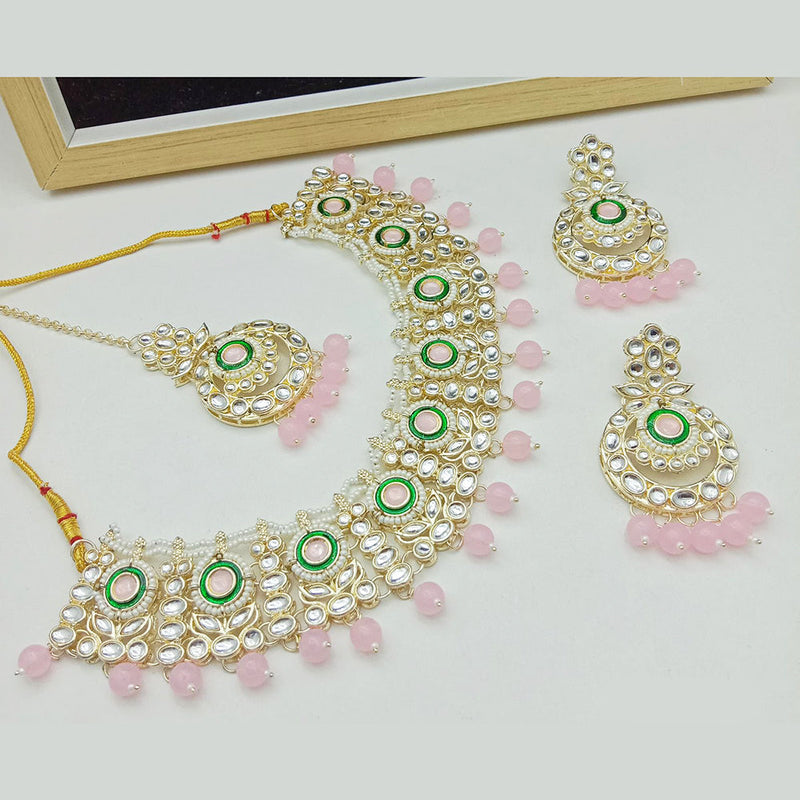 SP Jewellery Gold Plated Kundan Stone Necklace Set