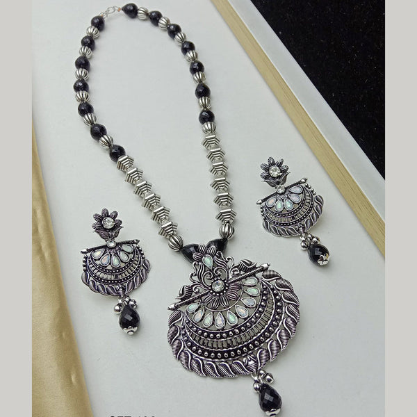 SP Jewellery Oxidised Plated Crystal Stone Necklace Set