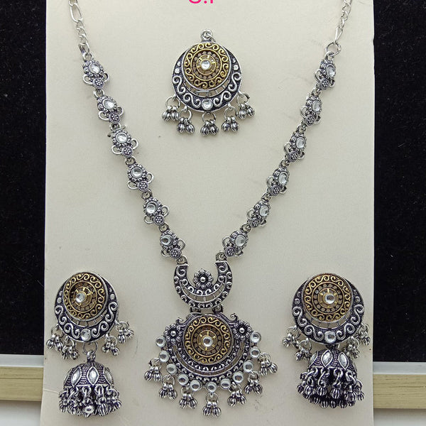 SP Jewellery Oxidised Plated Necklace Set