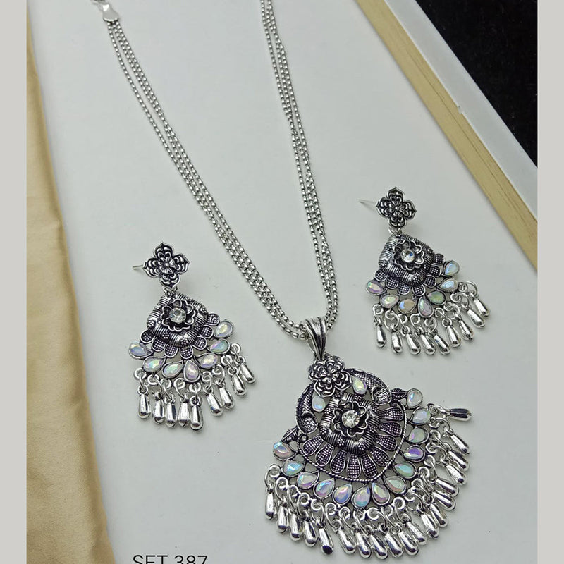 SP Jewellery Oxidised Plated Pendant Set