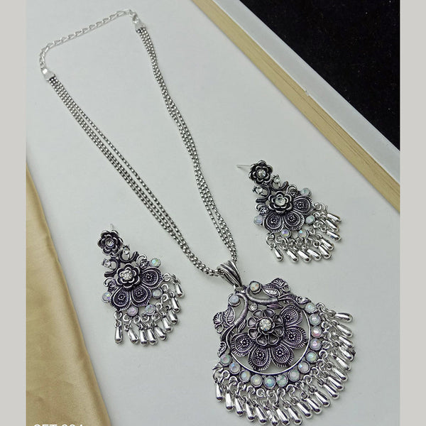 SP Jewellery Oxidised Plated Pendant Set