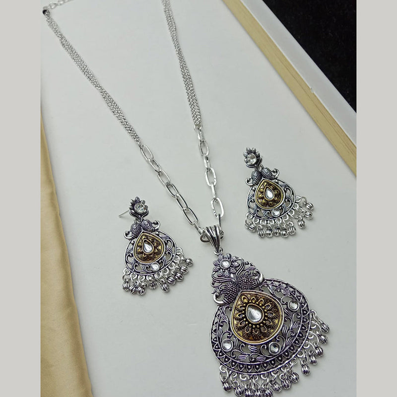 SP Jewellery Oxidised Plated Pendant Set