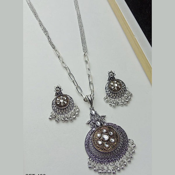 SP Jewellery Oxidised Plated Pendant Set