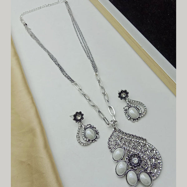 SP Jewellery Antique Silver Plated Chain Pendant Set