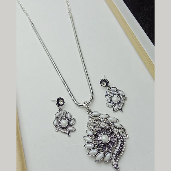 SP Jewellery Antique Silver Plated Chain Pendant Set