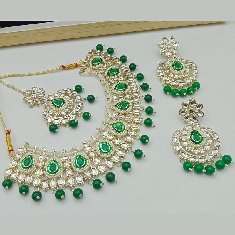 SP Jewellery Gold Plated Kundan Stone Necklace Set