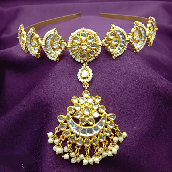 SP Jewellery Gold Plated Sheeshphool Hairband