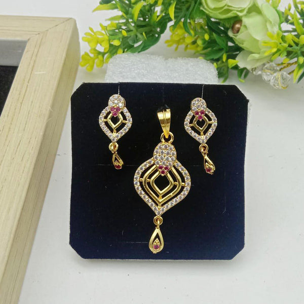 SP Jewellery Gold Plated Austrian Stone Pendant Set