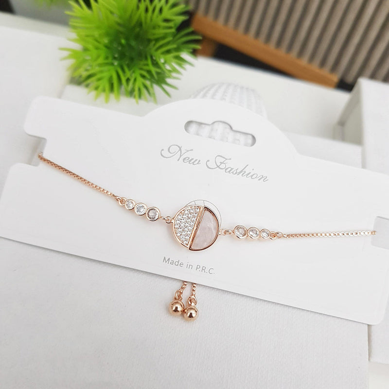 SP Jewellery Rose Gold Plated Austrian Stone Adjustable Bracelet