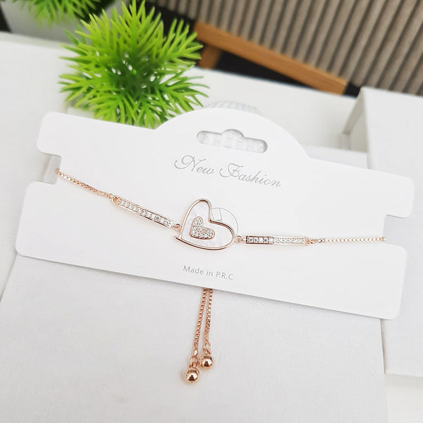 SP Jewellery Rose Gold Plated Austrian Stone Adjustable Bracelet