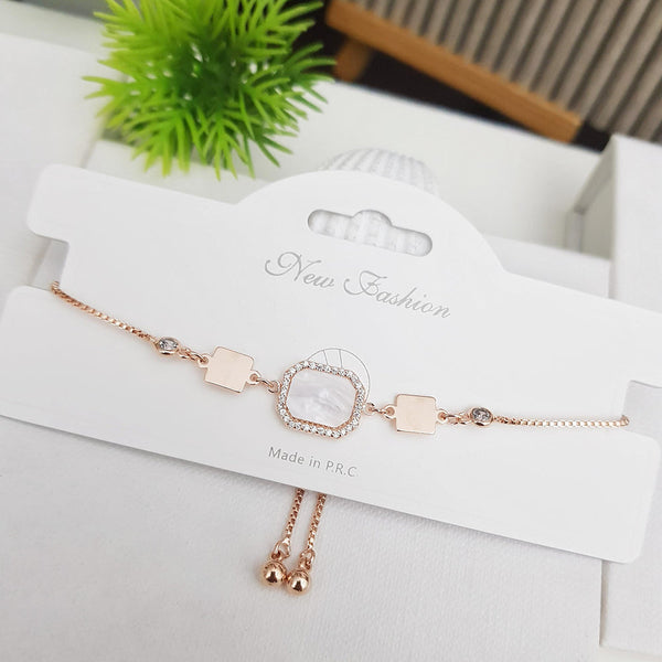 SP Jewellery Rose Gold Plated Austrian Stone Adjustable Bracelet