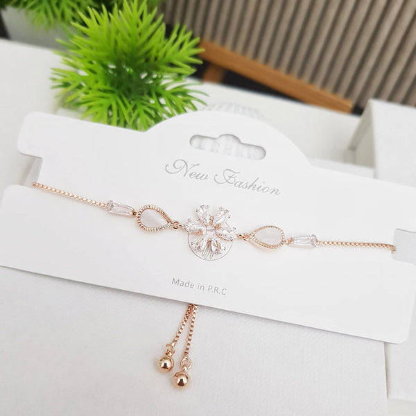 SP Jewellery Rose Gold Plated Austrian Stone Adjustable Bracelet