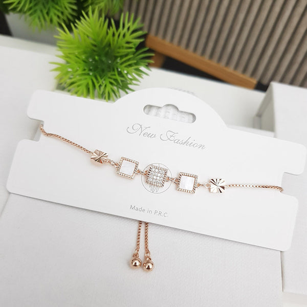 SP Jewellery Rose Gold Plated Austrian Stone Adjustable Bracelet