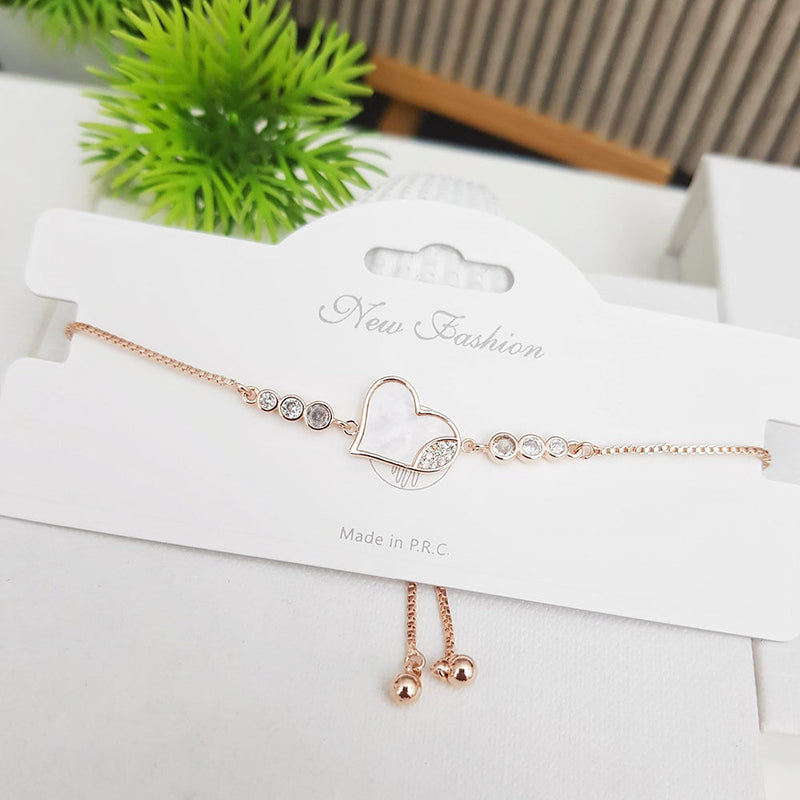 SP Jewellery Rose Gold Plated Austrian Stone Adjustable Bracelet