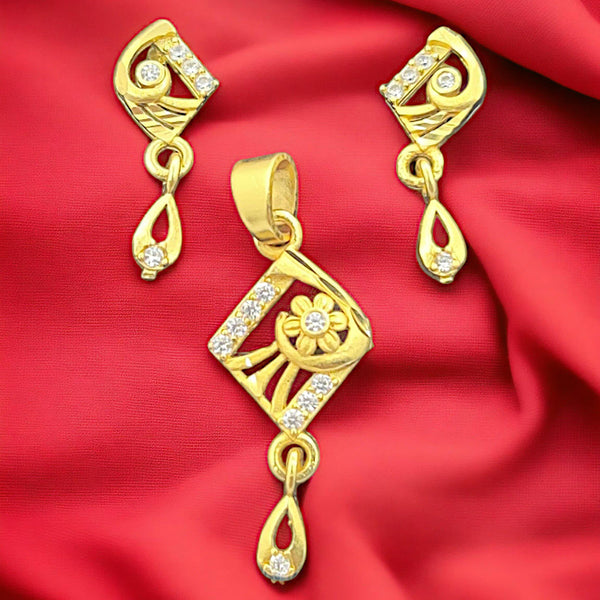 SP Jewellery Gold Plated Austrian Stone Pendant Set