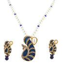 Urthn Austrian Stone Peacock Pearl Pendant Set