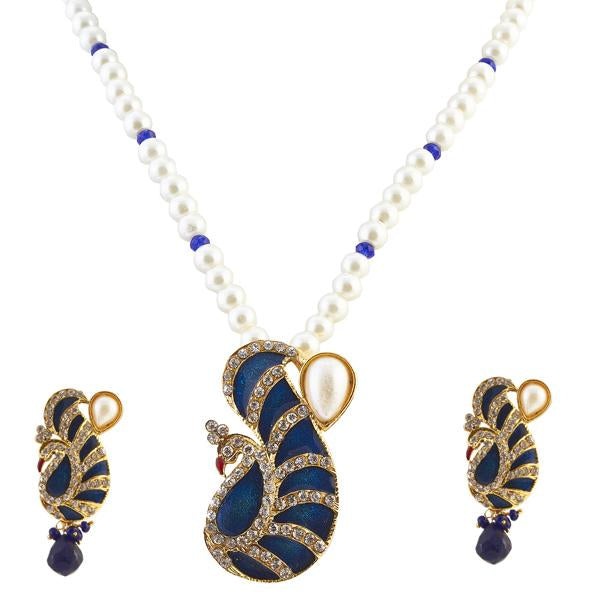 Darshana Jewels Gold Plated Pearl Chain Pendent Set