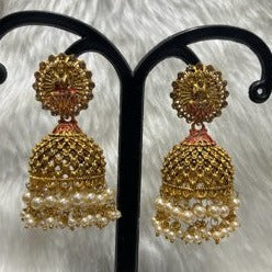 Infinity Jewels Gold Plated Jhumki Earrings