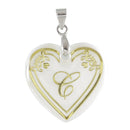 Urthn Alphabet C" Heart Shaped Shell Pendant