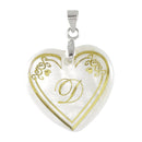 Urthn Alphabet D" Heart Shaped Shell Pendant