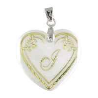Urthn Alphabet J" Heart Shaped Shell Pendant