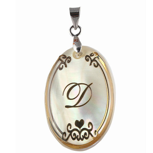 Urthn Alphabet D" Shell Pendant (Pack Of 6)