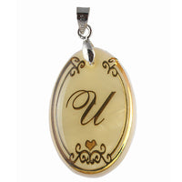 Urthn Alphabet U" Shell Pendant