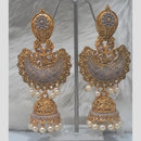 Infinity Jewels Gold Plated Crystal Stone And Meenakari Jhumki Earrings