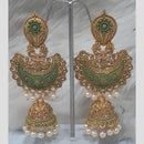 Infinity Jewels Gold Plated Crystal Stone And Meenakari Jhumki Earrings