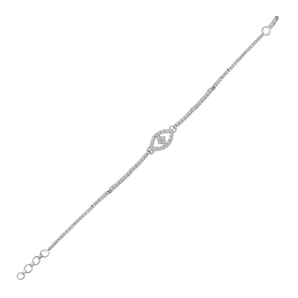 Urthn White Austrian Stone Necklace Set With Maang Tikka (Pack Of 6)