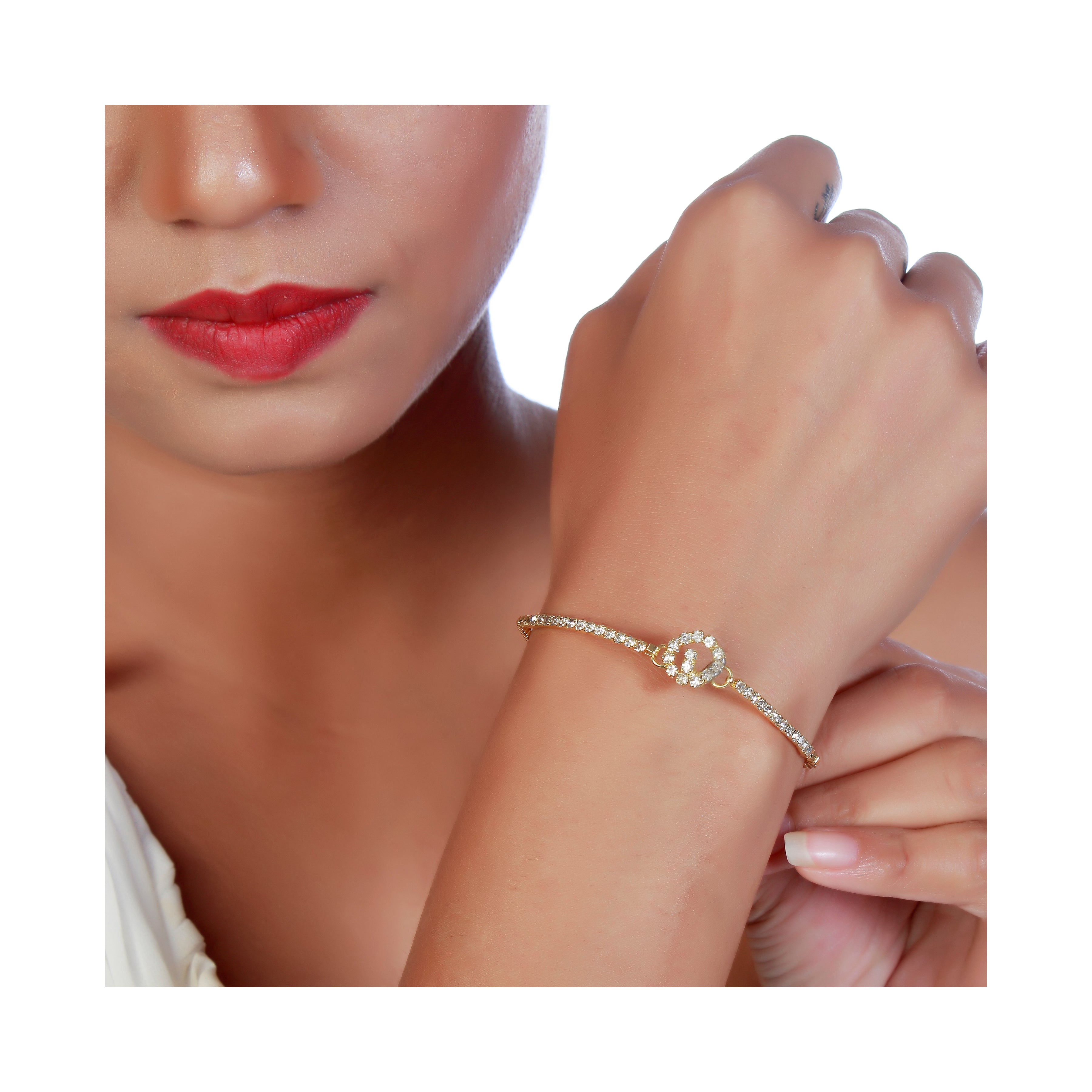 Urthn Gold Plated Necklace Set With Bracelet (Pack Of 6)