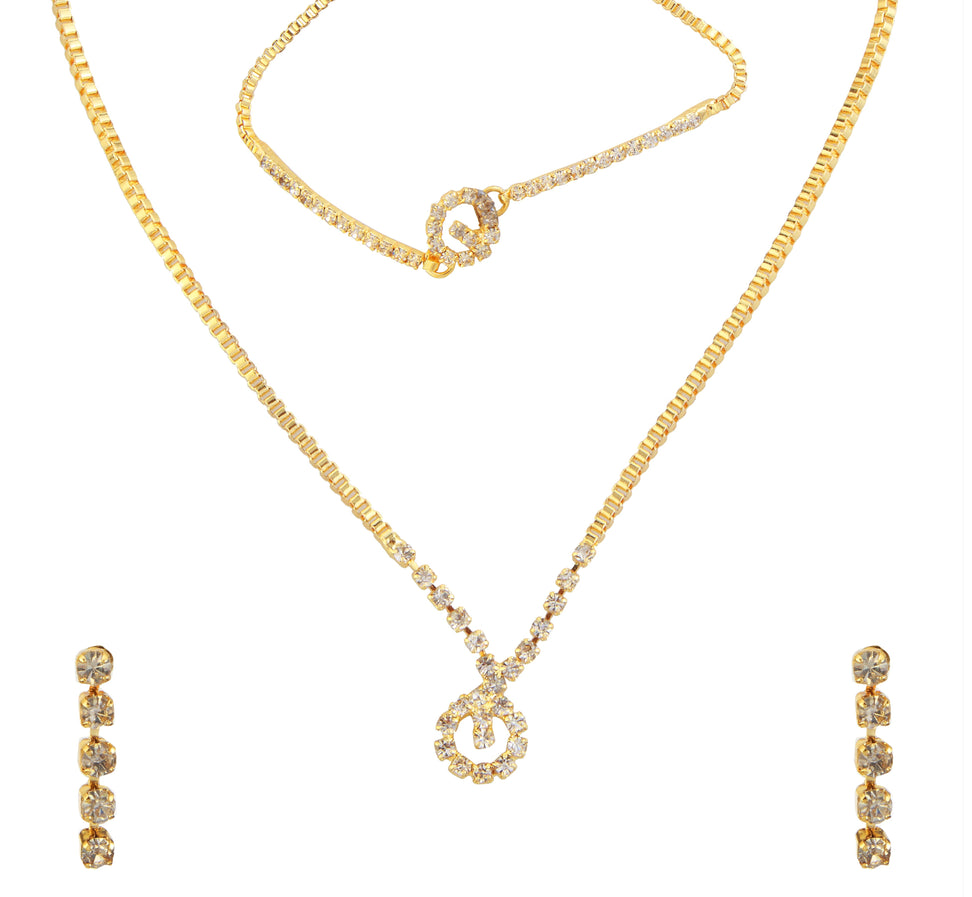 Urthn Gold Plated Necklace Set With Bracelet (Pack Of 6)