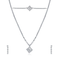 Urthn Silver Plated Necklace Set With Bracelet (Pack Of 6)