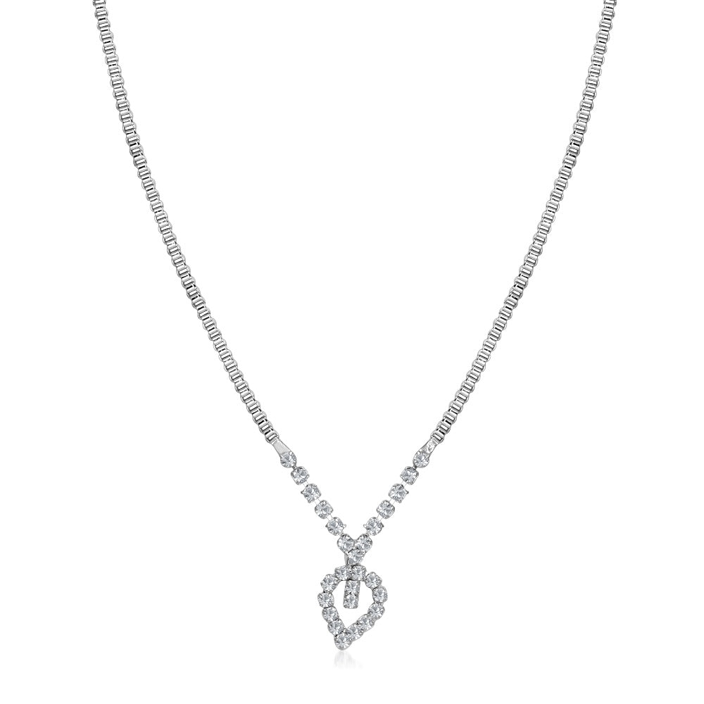 Urthn Austrian Stone Silver Plated Necklaces Set (Pack Of 6)