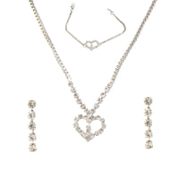 Urthn Silver Plated Necklace Set With Bracelet (Pack Of 6)