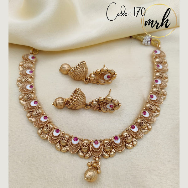 Jewel Addiction Copper Gold Plated Necklace Set